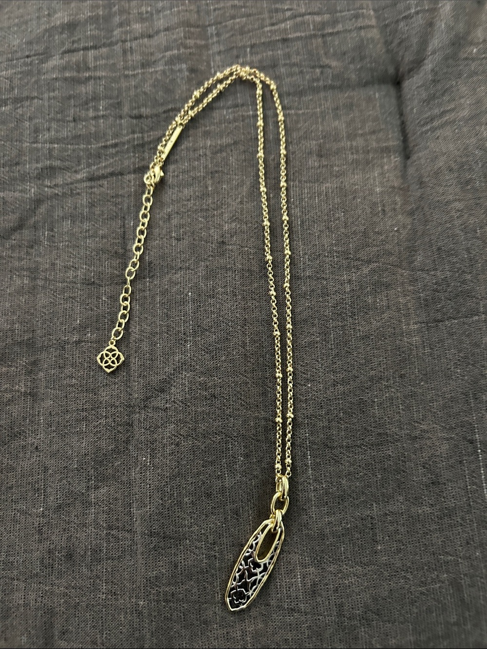Kendra Scott Delicate Gold-Tone Pendant Necklace with silver Detail